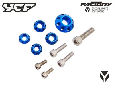 KIT VIS (2xM5 2xM6 1xM8) RONDELLES CNC PLASTIQUES - BLEU