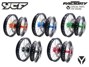 KIT ROUE ALUMINIUM 12/14'' MOYEU CNC ROUGE