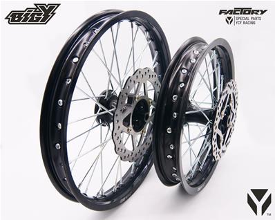 KIT ROUE ALUMINIUM 14/17'' MOYEU CNC NOIR