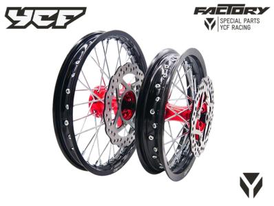 KIT ROUE ALUMINIUM 12/14'' MOYEU CNC ROUGE