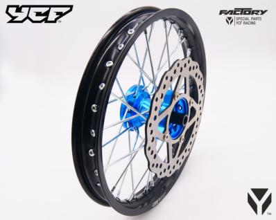 ROUE AVANT ALU 1.4x14 - MOYEU CNC 2018 BLEU