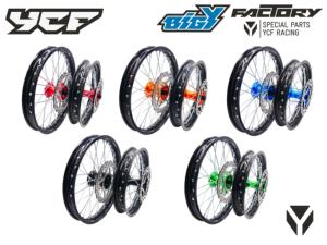 KIT ROUE ALUMINIUM 14/17'' MOYEU CNC ROUGE